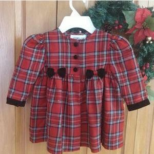 Youngland Red Plaid Dress (6/9M)